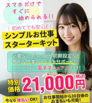 合同会社whiteが案内するシンプルお仕事スターターキットの広告画面