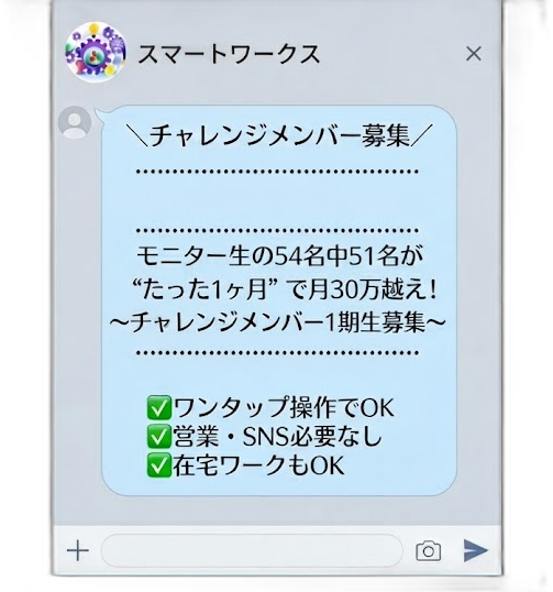 株式外shさsmileのスマとワークスから送信されるLINE画像